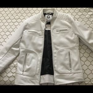 Guess Leather Sports Jacket White